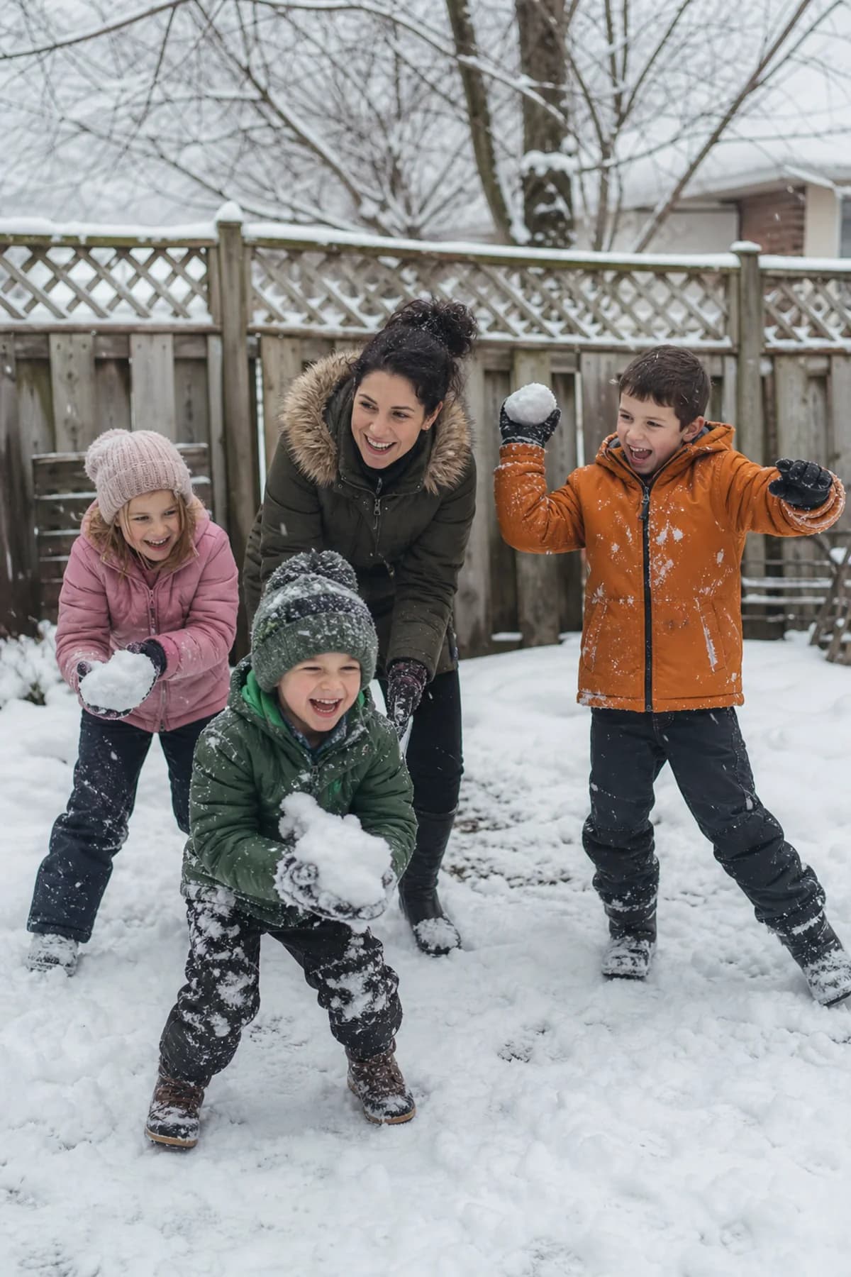 Snow day family portrait