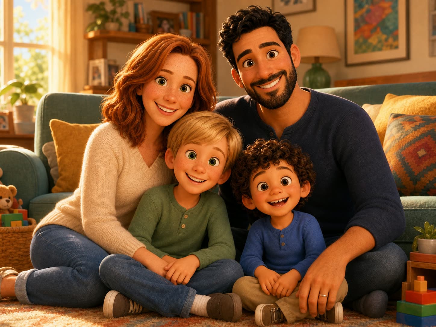 Pixar family portrait sample variation 1