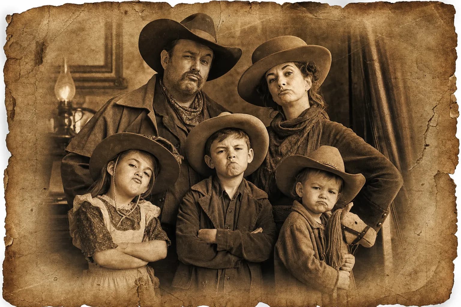 Western Wanted Family family portrait sample