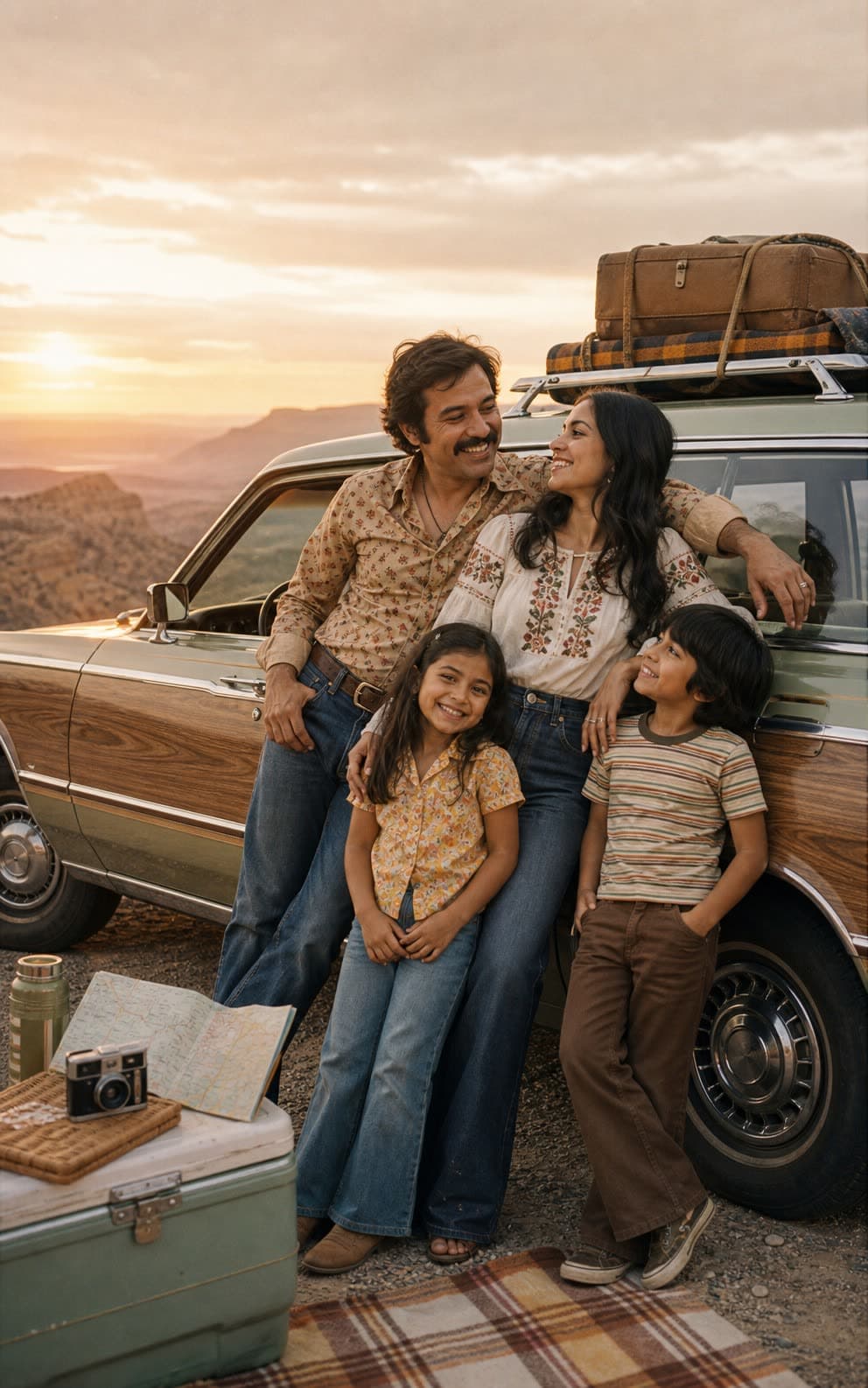 70s Station Wagon family portrait sample
