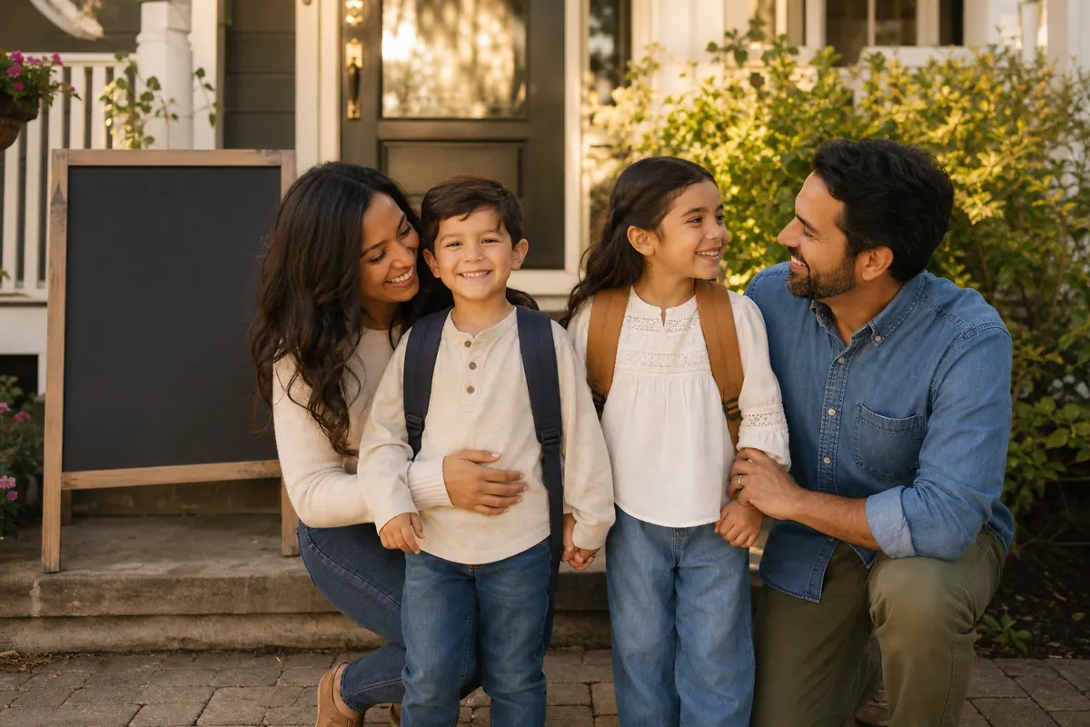 Back-to-School Storybook Morning family portrait sample