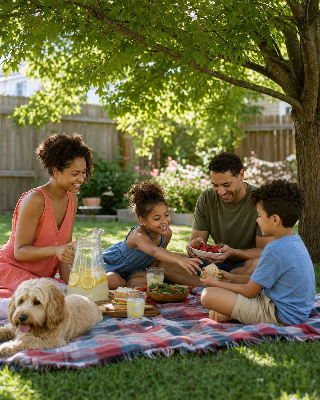 Backyard Picnic family portrait sample