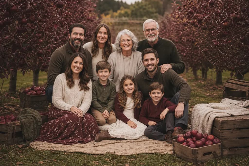 Burgundy Orchard Portrait family portrait sample