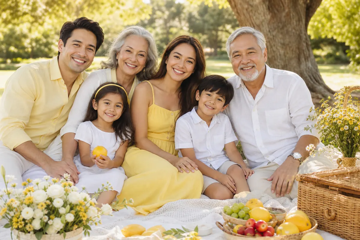 Butter Yellow Picnic family portrait sample