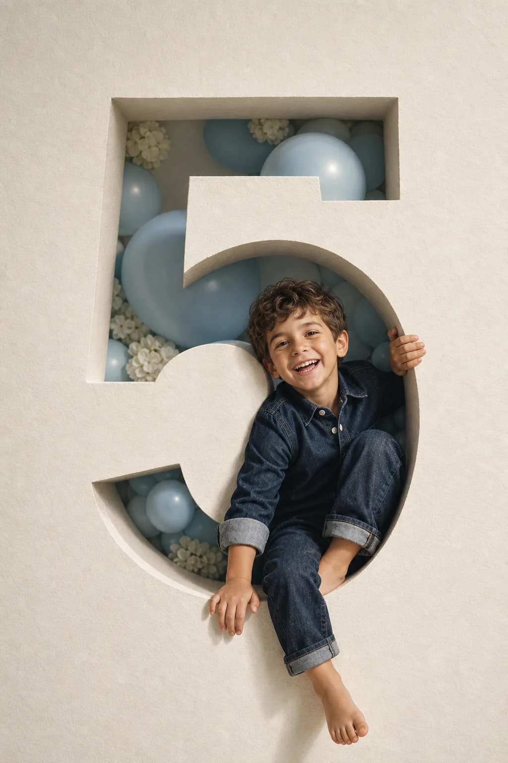 Luxury Carved-Number Birthday family portrait sample