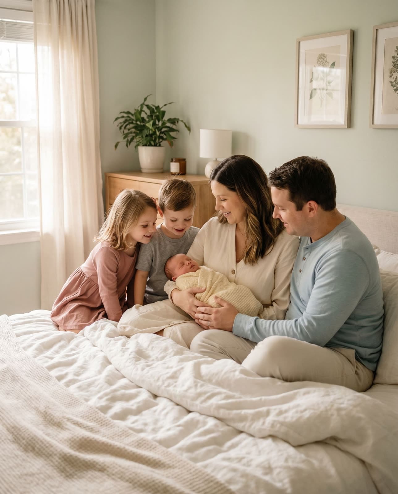 Newborn Announcement family portrait sample