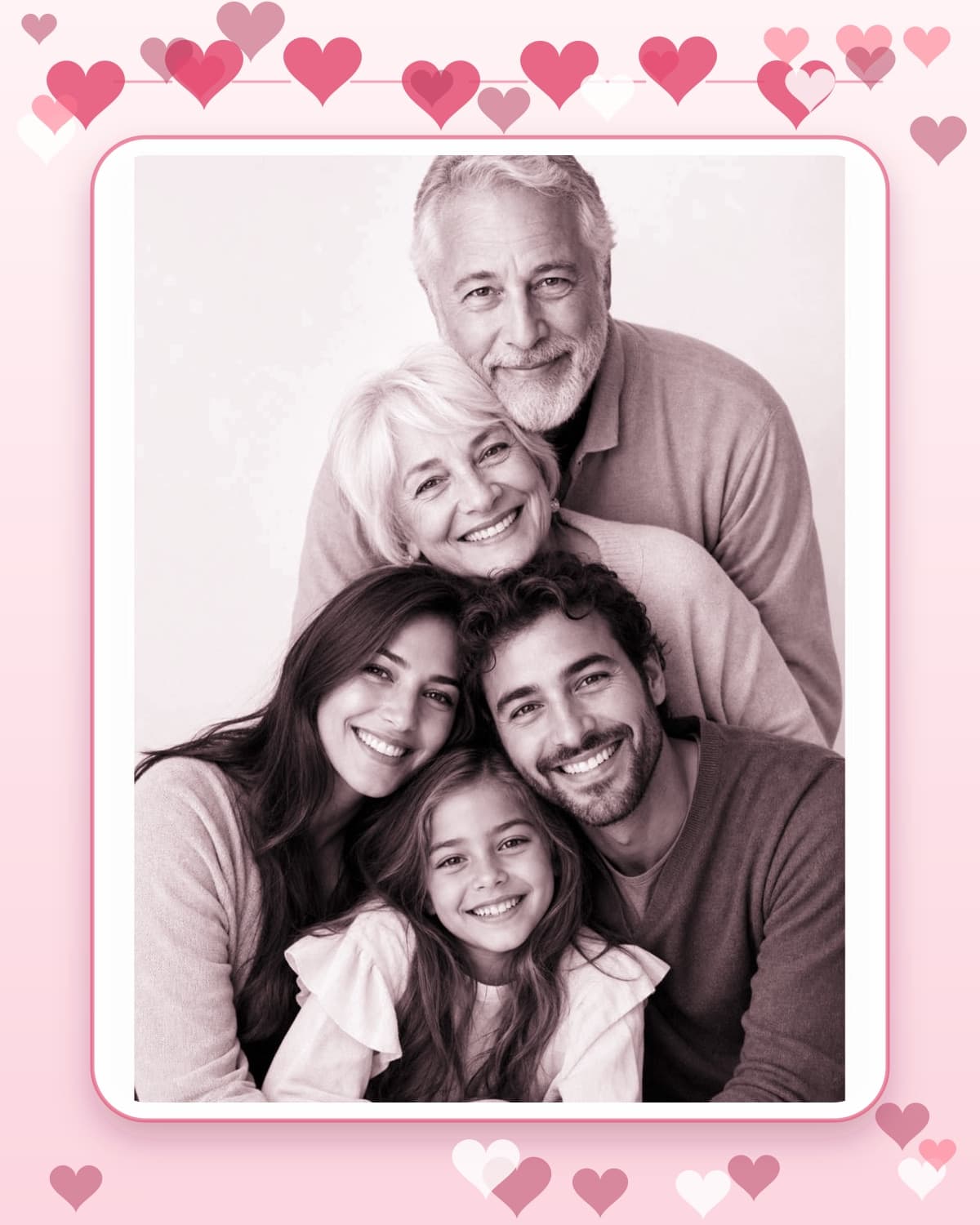 Valentine's Day family portrait sample