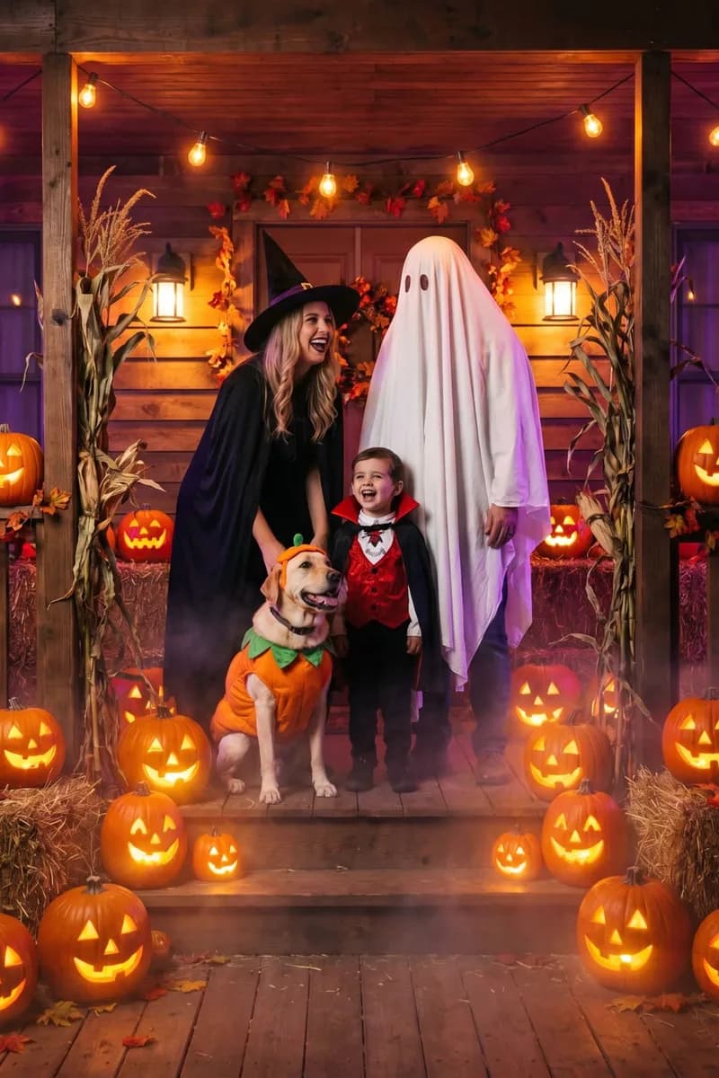 Cozy Vintage Halloween Card