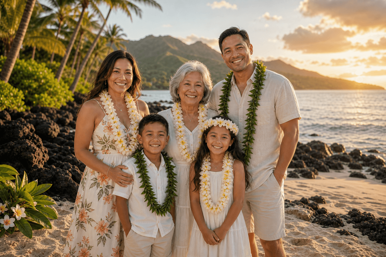 Hawaii Vacation family portrait sample