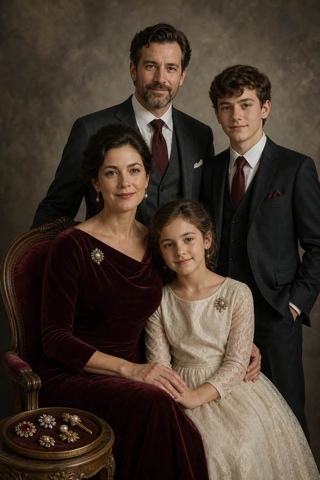 Heirloom Brooch Studio family portrait sample