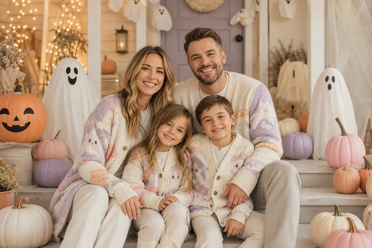 Little Boo Pastel Halloween family portrait sample