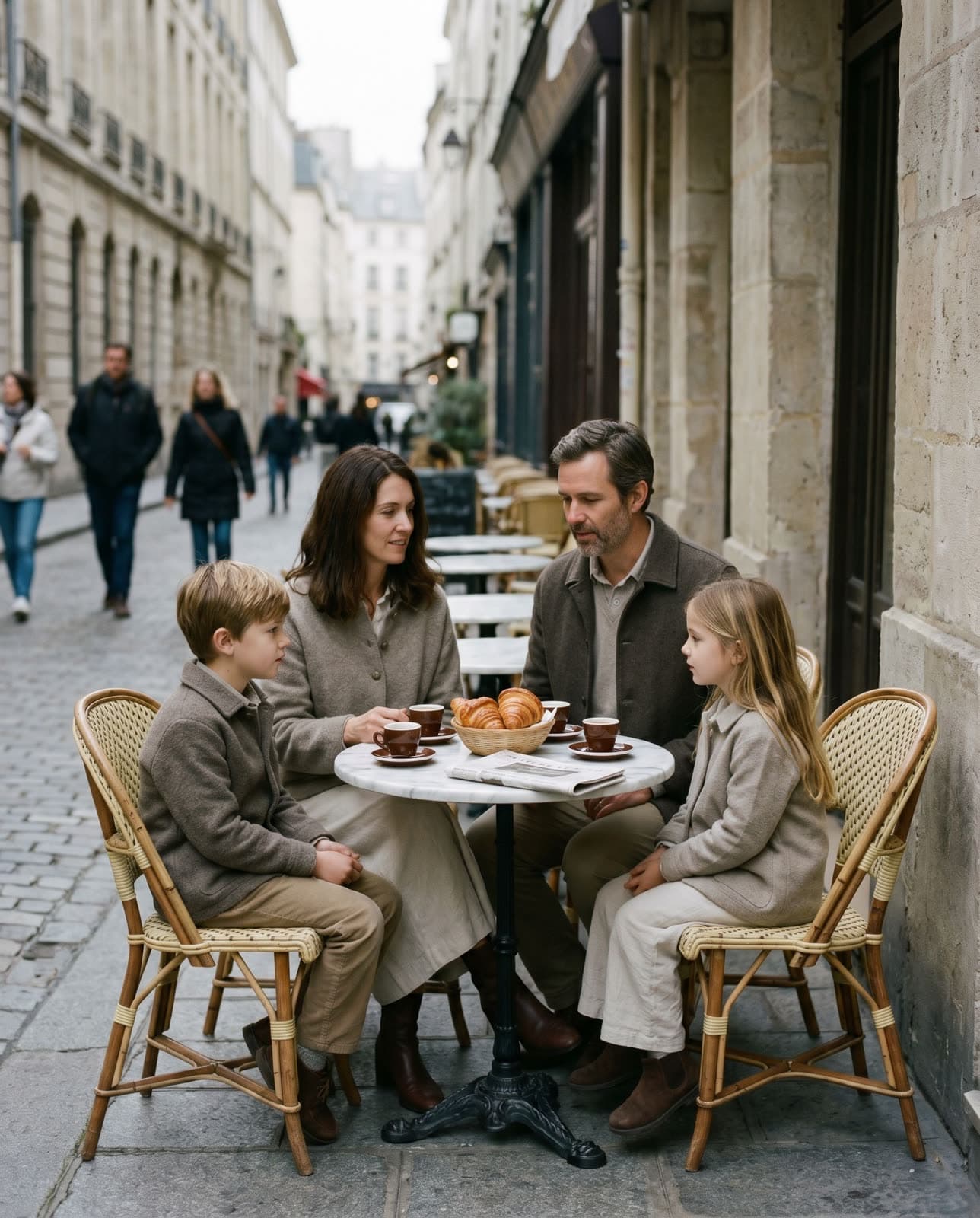 Parisian Cafe family portrait sample