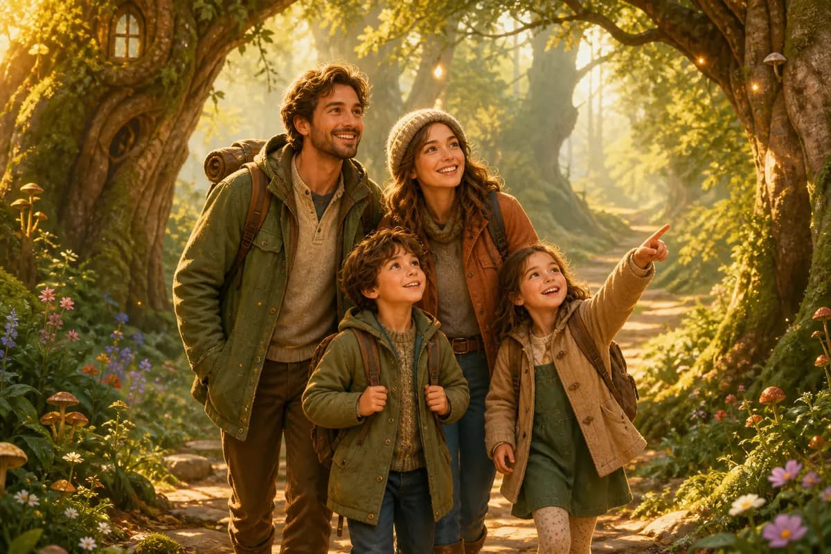 Storybook Forest Family Adventure family portrait sample