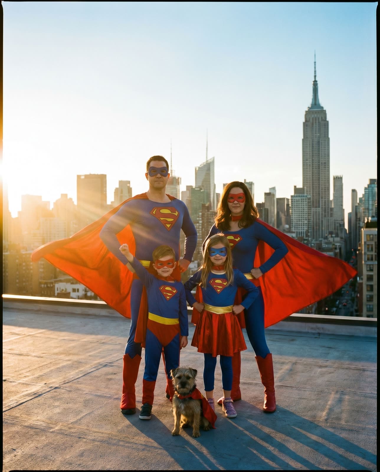 Superhero family portrait sample