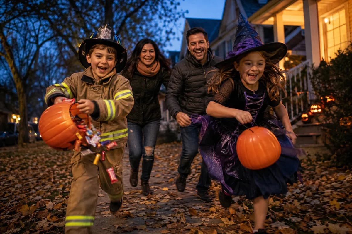 Trick-or-Treat Chaos family portrait sample