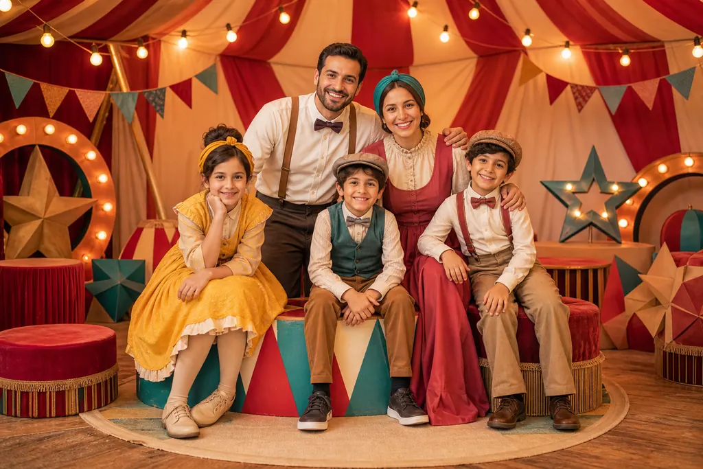 Whimsical Big-Top Family family portrait sample