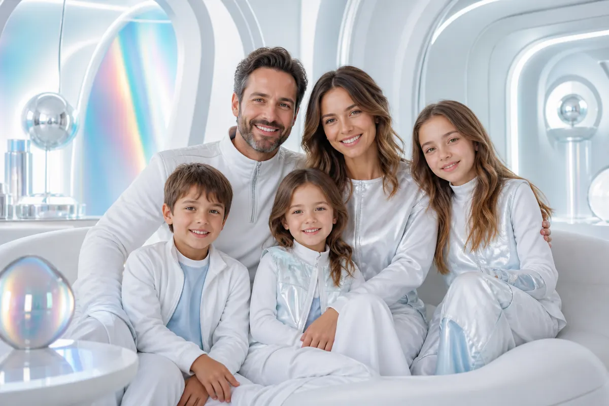 Y3K Chrome Family Future family portrait sample