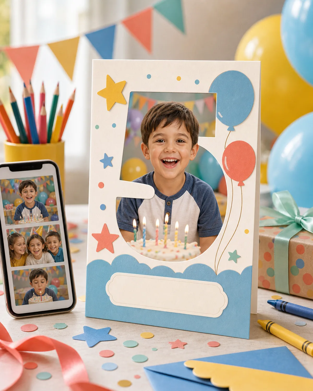 Kids birthday card maker sample